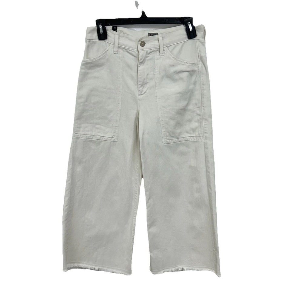 Citizen Of Humanity Jeans Womens 26 Denim Melanie Crop Wide Leg Raw Hem Trousers